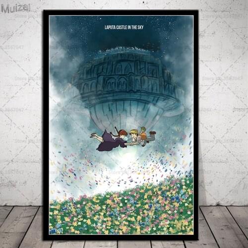 Laputa Castle in the Sky Poster Studio Ghibli Canvas Painting Posters and Prints Wall Art Picture for Living Room Home Decor