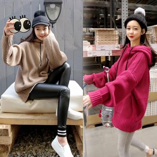 Pullover Sweater 2021 Hooded Loose Solid Color Casual Hot Sell Female Thick Europes Wind Women Sweter Sweaters Vestidos LXJ1058