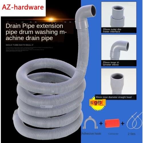 Plumbing Hoses Washing Machine Drain Pipe Lengthened Extension Interface 1.5 / 2/3/4 Meters Sewage Pipe Outlet Hose