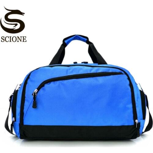 Scione Men Waterproof Travel Bags Sport Suitcase Women Fashion Luggage Handbags Large Casual Outdoor Shoulder Bag Shoe Storage