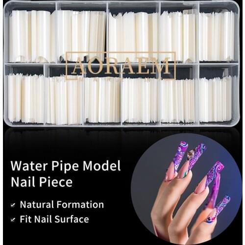 AORAEM XL Nails Extension System Full Cover Clear False Nail Tips C Curve Artificial Square Manicure Extra Long Nail Art 400pcs