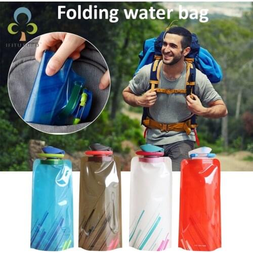 700ml Water Bottle Bags Environmental Protection Collapsible Portable Outdoor Foldable Sports Water Bottles Hiking Camping WYW