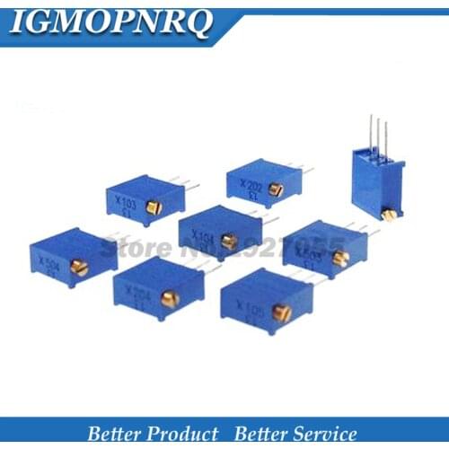 10pcs 3296 3296X series resistanceohm Trimpot Trimmer Potentiometer 1K 2K 5K 10K 20K 50K 100K 200K 500K 1M ohm 100R 200R 500R