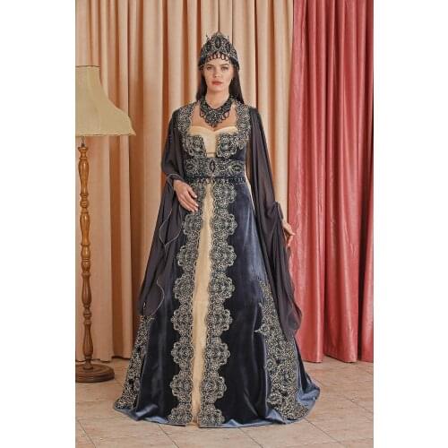 Hurrem Sultan Caftan Grey Henna Marocain Kaftan Mariage Turkish Caftan Henna 2020 Engagement Wedding Dress Kaftan For Wedding