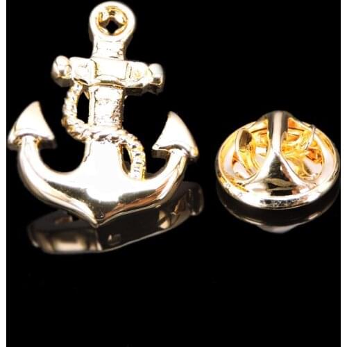 Gold anchor Brooch mens and womens Lapel Pin fashion backpack badge gift jewelry