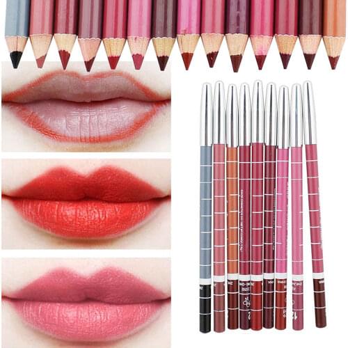 1Pcs Cosmetic Waterproof women Wood Lipliner Lady Charming Lip Liner Soft Pencil Makeup