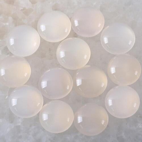 10Pcs 12MM 16MM Round Cabochon CAB Bead Natural Stone White Onyx No Drilled Hole Bead For DIY Jewelry Gift for Men Women