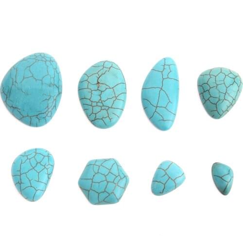 10pcs Irregular Blue Flat Back Oval Waterdrop Geothic Cabochon Stone Beads 15*19mm for Pendant Necklace Jewelry Making Materials