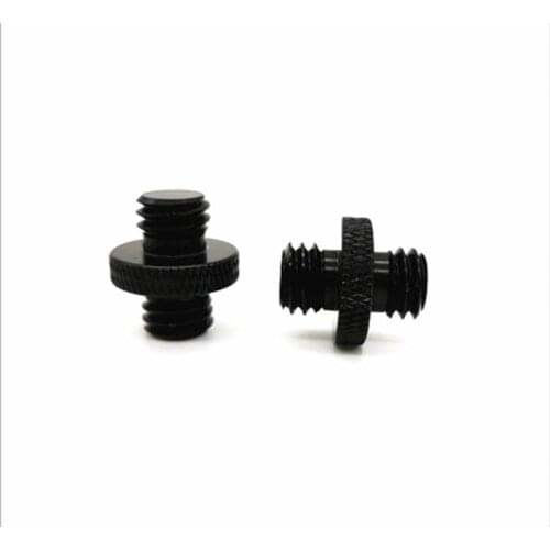 2pcs 3 / 8" to 3/8" double male screw adaptor camera tripod live beauty fill light pan tilt transfer 3/8"-16 to 3/8"-16