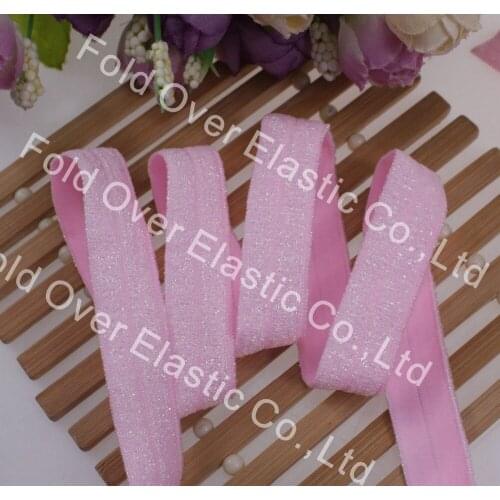 5/8''16mm glitter thread foe #90114 wholesale hairbow accessories webbing fold over elastic ribbon 100yards