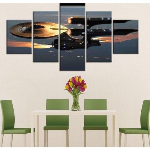 5 Piece Wall Art Pictures Spacecraft Canvas Print Modern Art Posters For Living Room Home Office Decor