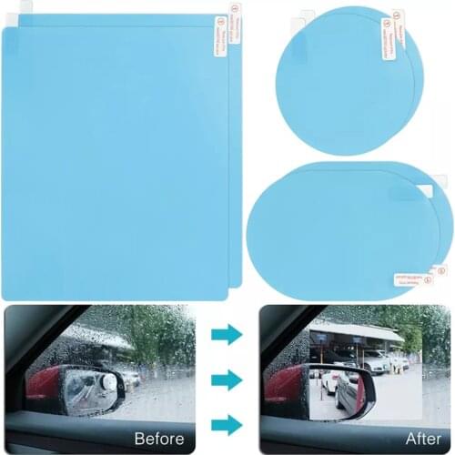 6Pcs Soft Anti Fog Film Car Rear Mirror Protective Film Window Clear Rainproof Rear View Mirror Protective Anti-glare Clear Film