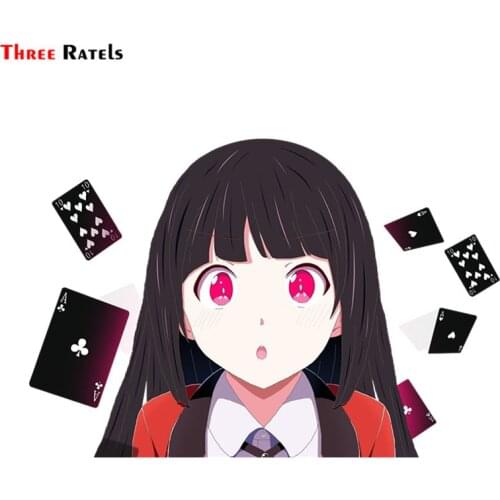 Three Ratels FC536 For Kakegurui Anime Decal Funny Car Stickers Vinyl Laptop Decor Car Window Bumper Kawii Girl