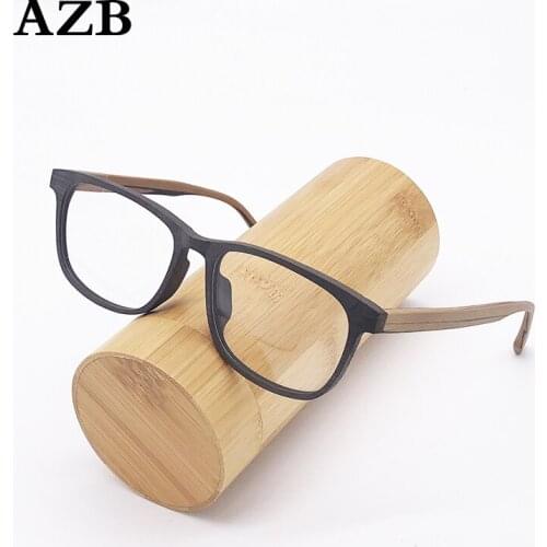 AZB Mens Wood Optical Eyeglasses Glasses Frame Oculos de grau Eyewear Prescription Eyewear Optical Glasses Frames Oculos