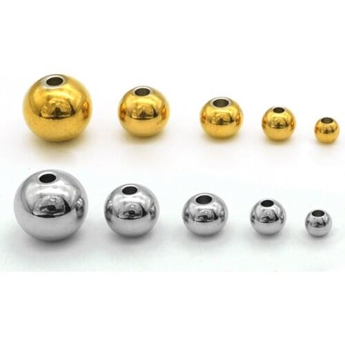 20Pcs / Lot 100% Stainless Steel 3/4/5/6/8mm round bail spacer Beads Spacer DIY Jewelry Making Charms Bracelet