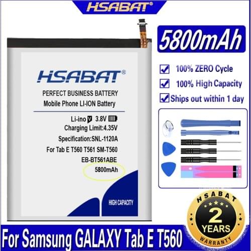 HSABAT EB-BT561ABE 5800mAh Battery for Samsung GALAXY Tab E T560 T561 SM-T560 SM-T567V Series Accumulator Batteries