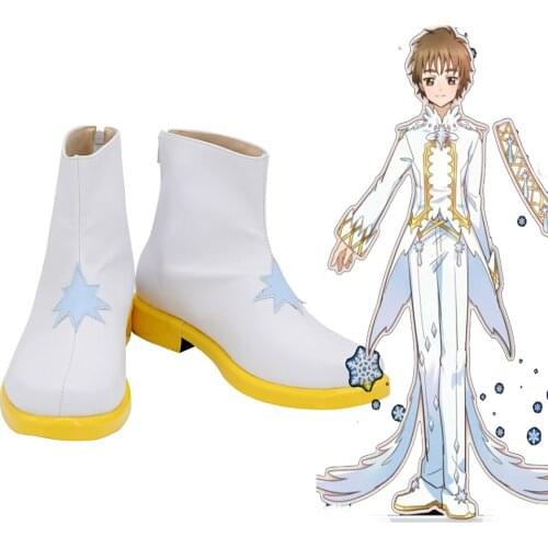 Card Captor Syaoran Li White Boots Cosplay Customized Shoes Halloween Carnival Cosplay Costume Accessories