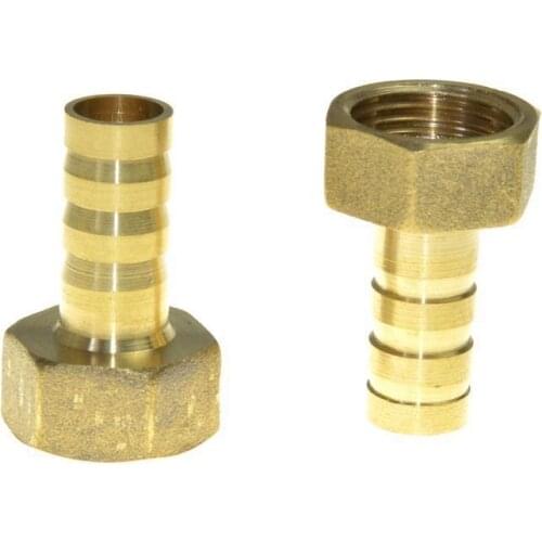8mm 10mm 12mm Female 3/8" Brass Barbed Fitting Coupler Connector