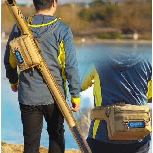 Multi Functional Fishing Bags Portable Fishing Rod Bag Zipped Fishing Tackle Bags Lure Outdoor Fishing Waist Pack XA77G