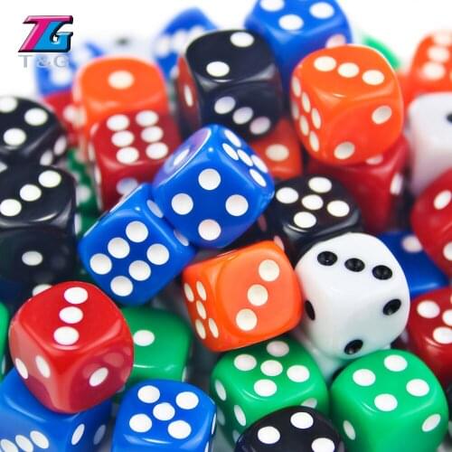 Acrylic Dice Set 10PCS 6 Colors 12*12*12mm Small Plastic Cubes Novelty brinquedo taza for Board Game