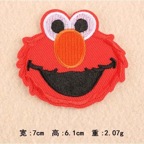 Sesame Street Elmo Girls Cartoon Clothes Patch For Girl Clothing Children Iron On Embroidered Patch