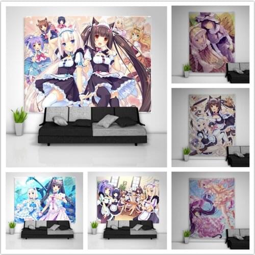 Nekopara Vanilla Chocola Tapestry Art Wall Hanging Sofa Table Bed Cover Home Decor Dorm Gift