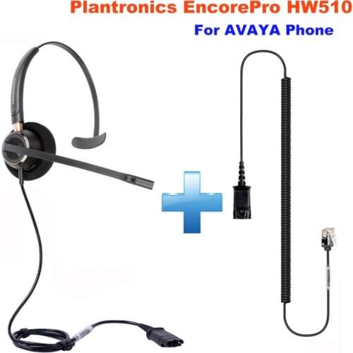 Plantronics EncorePro HW510 89433-01 Wired Headset, with Noise-Canceling Microphone with RJ9 Plug for AVAYA 2400 4600 Models