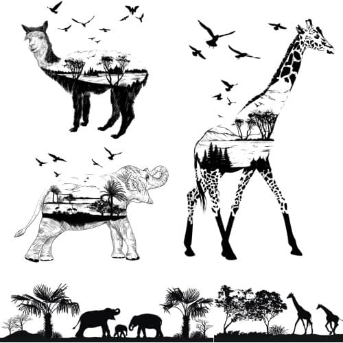 AZSG Alpaca Giraffe Panda Animals Clear Rubber Stamps For DIY Scrapbooking Decorative Card Making Crafts Fun Decoration Supplies