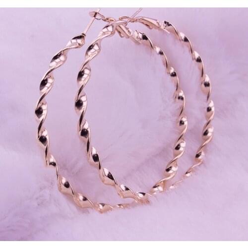 Simple Design Good Quality Large Circle Round 6CM Big Hoop Earring for Women Fashion Jewelry Earring Brincos