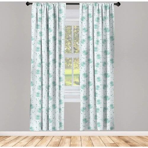 Animal Cartoon Curtains Young Agedin Spring Meadow Daisies Window Treatments for Living Room Bedroom Decor