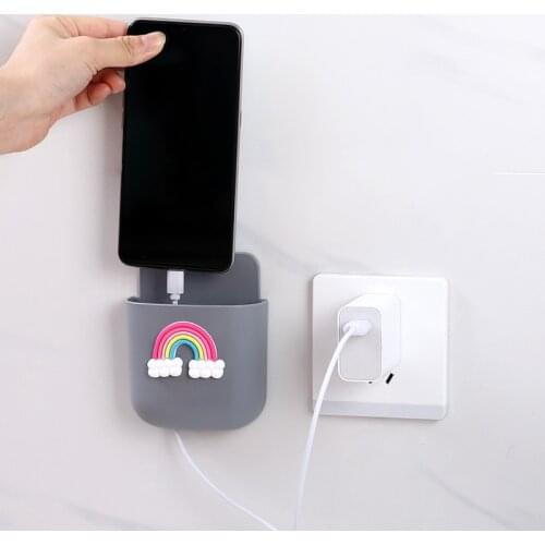 Cute Wall Mounted Storage Box Remote Control Storage Organizer Case For Air Conditioner TV Mobile Phone Plug Holder Stand Rack