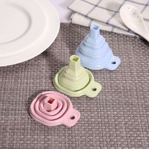 Folding Telescopic Funnel Home Silicone Oil Leak Kitchen Small Liquid Funnel Convenient Practical High Temperature Resistance