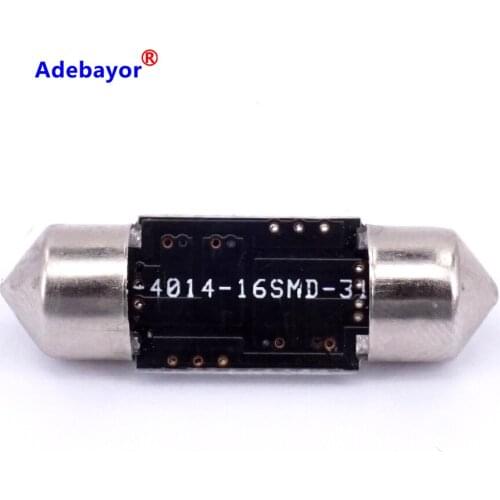 10pcs Led Festoon 6411 6418 C5W 16SMD 4014 31MM Canbus Error Free Car Auto Interior Festoon Dome Door Reading Light Bulbs #LK130