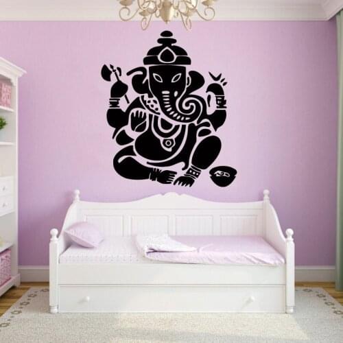 WJWY Ganesha Lord Wall Stickers Indian Elephant Modern Home Decor Removable Vinyl Wall Murals For Living Room Bedroom