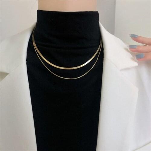 South Korea double snake chain collar bone bone chain contracted choker necklace short neck and neck tide red female net
