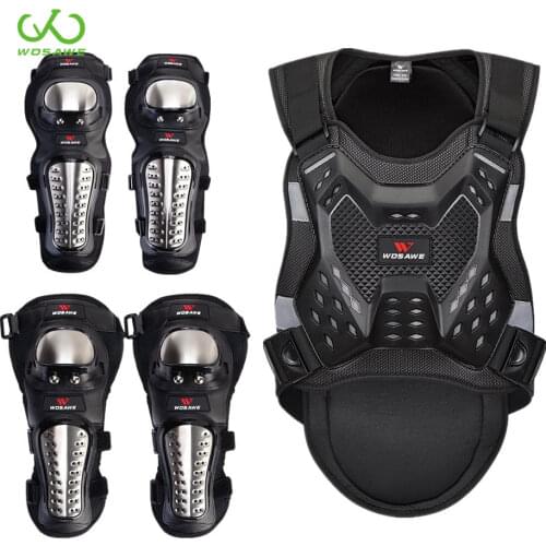 WOSAWE Sports Motocross Armor Protector Jacket Chest Ski Back Body Protection Snowboard MTB Motorcycle Protective Gear Suit