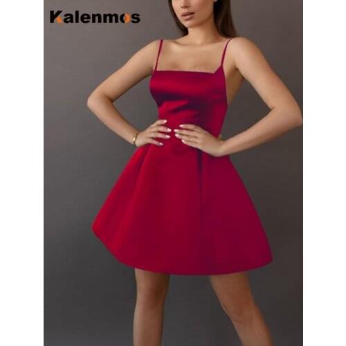 Mini Dress Women Elegant Dresses Sexy Slash Neck Sling Sleeveless Slim Sheath Solid Color Backless Party Club Vestidos Feminino