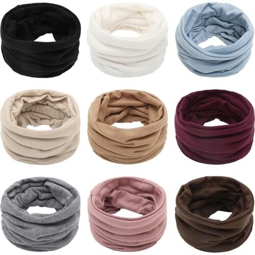 Unisex Winter Snood Knitted Collar Circle Soft Scarf Solid Color Neck Warmer Snood Elastic snood scrunchie Cycling scarf