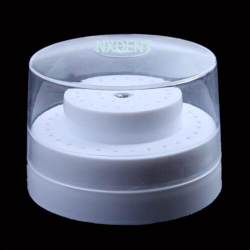 1pcs 60Hole Nail Grinding Head Box Dental (Round) Plastic Bur Holder Burs Block Case Box