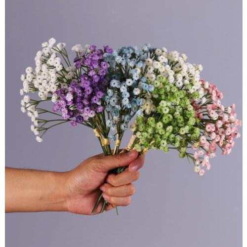 2 bundles Artificial Babysbreath Flower Gypsophila Fake Plants Home Hotel Christmas decor Wedding Bouquet gift
