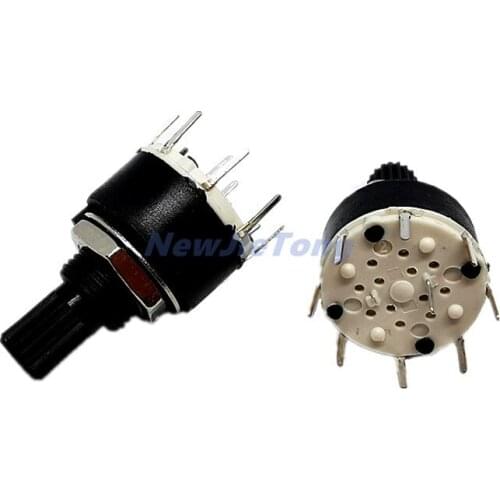 2pcs SR16 Plastic 16MM Rotary Band switch 2 Pole 3 4 position Band Switch Handle Length 15MM Axis