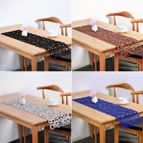 2020 Hollow Table Runners Felt Table Runners Modern Decorative Tablecover Durable Chemin De Table for Wedding Party