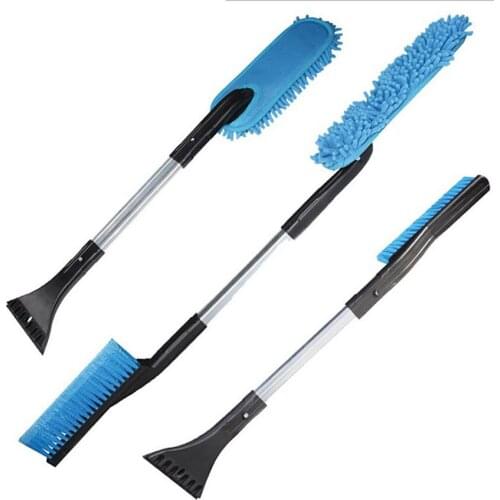 3 in 1 Snow Brush and Ice Scraper with Car Wash Brush Mop, for Car Windshield - Comfortable Grip - Detachable Ice Scraper