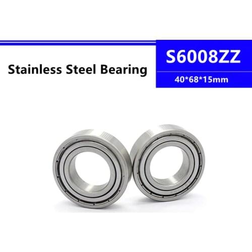 4pcs/8pcs S6008ZZ 40*68*15mm Stainless Steel Deep Groove Ball Bearing 40x68x15mm SB6008ZZ