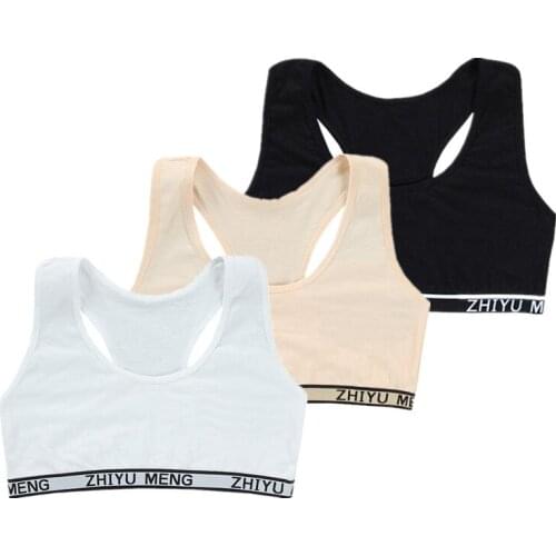 8pc/lot Summer Thin Girl Training Bras For Teen Girls Rabbit Children Topic For Teenagers Vest 8-14years