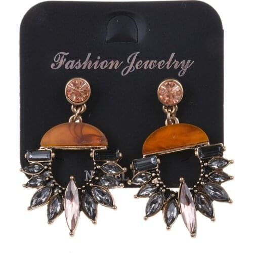 Tortoiseshell Acrylic Ethnic Earrings Geometric Dangle Statement Earrings for Women Brincos