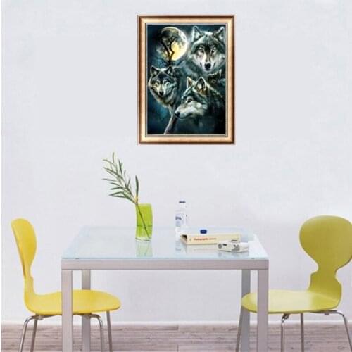 Wolf 5D Full Diamond Embroidery Painting DIY Cross Stitch Kit Home Decoration