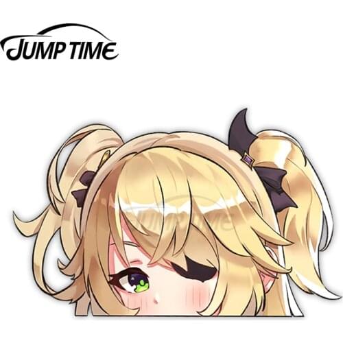 JumpTime 13 x 6.8cm Genshin Impact Barbara Peeker Car Stickers and Decals Waterproof Creative Scratch-proof Vinyl Car Wrap