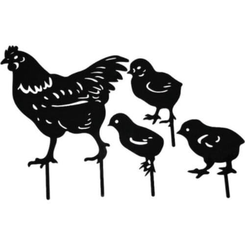 Chicken Yard Art Garden Statues Backyard Lawn Stakes Acrylic Hen Yard Decor Gift Inserts Statues Garden Decoration Ornament