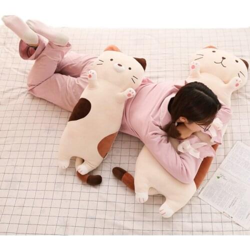 27" 38"Long stuffed Soft Cat Body Stuffed Animal Plush Pillow Round Lazy Fat Cat Sofa Cushion cute christmas gift kid